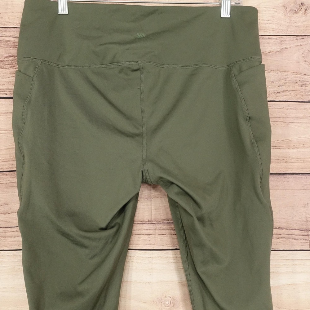 All In Motion Leggings Womens XXL Green Ankle High Rise Pockets Zip Pocket - Picture 6 of 11